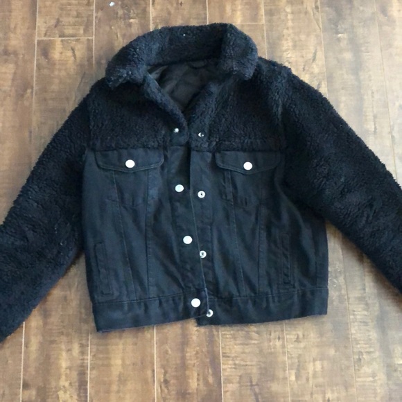 Topshop black jean jacket - Picture 1 of 3